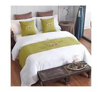 Drapeau de lit Broderie Drapeau de lit Jeté Chemin de lit Chambre de Mariage Hôtel Décoration de la Maison Queue de lit Serviette Taie d'oreiller(Burgundy,50x210cm)