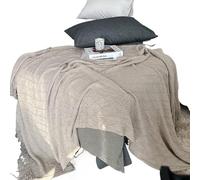 Drapeau de lit, Serviette de lit, Couvre-lit de Luxe, Couvre-lit de Couleur Unie, for la Maison et l'hôtel(Khaki A,130 * 220cm)
