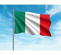 Drapeau de l'Italie 85 x 1,50 cm | Renforcé et avec surpiqûres | Drapeau avec 2 œillets métalliques et résistant à l'eau