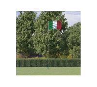 vidaXL Drapeau de l'Italie et mât 5,55 m Aluminium 3147127 Vert G