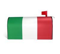 Drapeau de l'Italie. Housse de boîte aux lettres en tissu imperméable avec une impression sur un côté et une ouverture incurvée sur un côté.