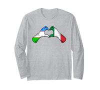 Drapeau de l'Italie Ouzbékistan - Cœur Italien ouzbékistanais Manche Longue