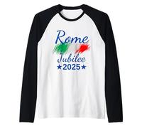 Drapeau de l'Italie Rome Souvenir Rome 2025 Jubilé pèlerins Manche Raglan