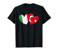 Drapeau de l'Italie Turquie Cœur Türkiye Italien Turquie Amitié T-Shirt