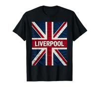 Drapeau de Liverpool Angleterre Grande-Bretagne Royaume-Uni Born and Bred Music T-Shirt