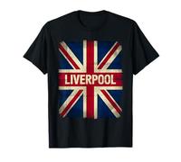Drapeau de Liverpool Angleterre Grande-Bretagne Royaume-Uni Born and Bred Music T-Shirt