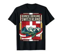 Drapeau de l'Oberland Bernois Suisse Alpin Voyage Art T-Shirt