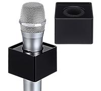 Drapeau de Logo pour Microphone Carré et Triangulaire Noir 2 Pièces | ABS Plastique, Application D'autocollant, Usage Réutilisable, pour Interviews Filmées et Conférences de Presse