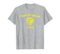 Drapeau de l'Oregon T-Shirt, Homme, Gris Chiné, 3XL