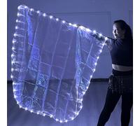 Drapeau de louange et d'adoration avec poteaux réglables Aile angélique semi-circulaire pour la pratique de la danse, spectacles, drapeau de danse