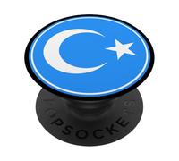 Drapeau de l'Ouïghur Orient du TURKESTAN - Support avec Ouïghours PopSockets PopGrip Adhésif