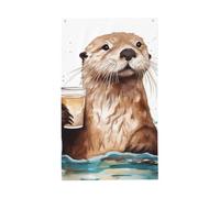 Drapeau de loutre de mer 9,5 x 1,5 m - Drapeau de jardin vertical double face - Drapeau d'extérieur - Drapeau de fête amusant - Décoration de la maison - Drapeaux de jardin à suspendre au mur