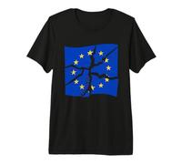 Drapeau de l'UE Vieilli - Drapeau de l'Union européenne avec pièces déchirées T-Shirt Haut de Gamme