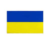 Drapeau de l'Ukraine - Bannière en toile résistante imprimée double face avec œillets en métal pour décoration intérieure et extérieure (jaune, taille unique)