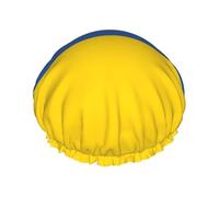 Drapeau de l'Ukraine Bonnet de douche double couche imperméable et durable Protège les cheveux pendant le bain, beauté