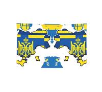 Drapeau de l'Ukraine Carte 01 Imprimée Drapeaux avec 4 Trous Durable Bannières d'extérieur Tapisserie Murale Décorations de fête Bannières pour enfants