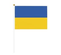 Drapeau de l'Ukraine en six pièces imprimé double face 14 x 20,8 cm, adapté pour les activités d'équipe encourageant