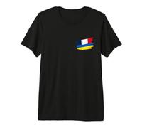 Drapeau de l'Ukraine et France, Drapeau De L'amitié Francais T-Shirt Haut de Gamme