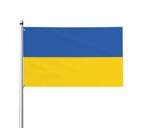 Drapeau de l'Ukraine. Imprimé sur un seul côté, 0,9 x 1,5 m, léger et fluide, adapté pour une utilisation en intérieur et en extérieur.