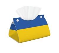 Drapeau de l'Ukraine Long Sac à Mouchoirs en Cuir Double Face Imperméable et Durable