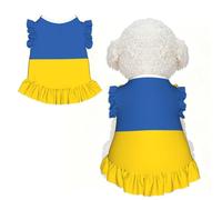 Drapeau de l'Ukraine M Vêtements pour petits chiens - Tenue d'été mignonne pour chiot, doux et respirant