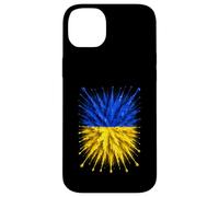 Drapeau de l'Ukraine Splash Art Motif Drapeau ukrainien Patriotique Coque pour iPhone 14 Plus