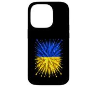Drapeau de l'Ukraine Splash Art Motif Drapeau ukrainien Patriotique Coque pour iPhone 14 Pro