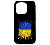 Drapeau de l'Ukraine Splash Art Motif Drapeau ukrainien Patriotique Coque pour iPhone 15 Pro