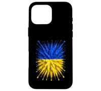 Drapeau de l'Ukraine Splash Art Motif Drapeau ukrainien Patriotique Coque pour iPhone 16 Pro Max