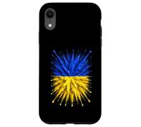 Drapeau de l'Ukraine Splash Art Motif Drapeau ukrainien Patriotique Coque pour iPhone XR