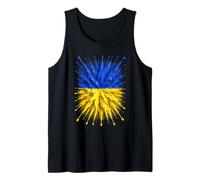 Drapeau de l'Ukraine Splash Art Motif Drapeau ukrainien Patriotique Débardeur