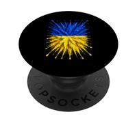 Drapeau de l'Ukraine Splash Art Motif Drapeau ukrainien Patriotique PopSockets PopGrip Adhésif