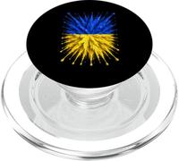 Drapeau de l'Ukraine Splash Art Motif Drapeau ukrainien Patriotique PopSockets PopGrip pour MagSafe