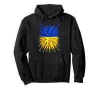 Drapeau de l'Ukraine Splash Art Motif Drapeau ukrainien Patriotique Sweat à Capuche