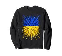 Drapeau de l'Ukraine Splash Art Motif Drapeau ukrainien Patriotique Sweatshirt