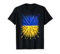 Drapeau de l'Ukraine Splash Art Motif Drapeau ukrainien Patriotique T-Shirt
