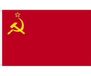 Drapeau de l'Union des Républiques socialistes soviétiques. U.R.S.S. Drapeau Soviets. Qualité satin premium, grande taille 150 x 90 cm
