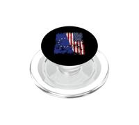 Drapeau de l'Union européenne USA Vieilli - Demi américain PopSockets PopGrip pour MagSafe