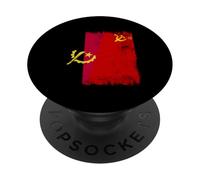 Drapeau de l'Union soviétique Angola Patrimoine du CCCP PopSockets PopGrip Adhésif