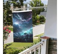 Drapeau de l'univers graphique 3D, 61 x 01 cm, pour extérieur, intérieur, printemps, été, automne, hiver, drapeaux de jardin avec œillets verticaux double face, drapeaux de vacances pour décorations