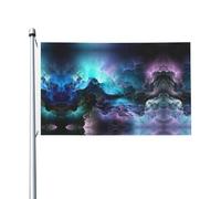 Drapeau de l'univers graphique 3D de vacances - 0,9 x 1,5 m - Avec œillets décoratifs - Pour terrasse, porche, pelouse