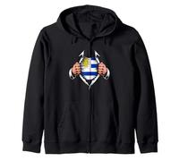 Drapeau de l'Uruguay déchiré Graphique Racines de la fierté uruguayenne Sweat à Capuche