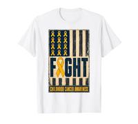 Drapeau de Lutte Contre Le Cancer de l'enfance T-Shirt Graphique avec Valeur, Homme, Blanc, XL