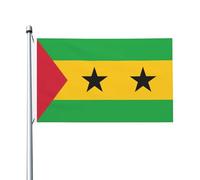 Drapeau de luxe de Sao Tomé-et-Principe imprimé drapeau national résistant aux déchirures, imperméable, couleurs résistantes aux intempéries, 0,9 x 1,5 m