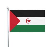 Drapeau de luxe du Sahara occidental imprimé drapeau national résistant aux déchirures, imperméable, couleurs résistantes aux intempéries, 0,9 x 1,5 m