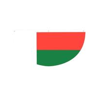 Drapeau de Madagascar en demi-cercle à suspendre pour l'extérieur