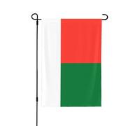 Drapeau de Madagascar imprimé de 71 x 102 cm (28 x 40 pouces), double face, avec œillets amovibles pour fixation sur mât, idéal pour les patios, terrasses et pots de fleurs.