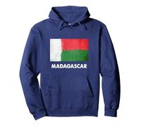 Drapeau de Madagascar Malgache Sweat à Capuche, Unisexe pour Adultes, Bleu Marine, XXL