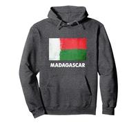 Drapeau de Madagascar Malgache Sweat à Capuche, Unisexe pour Adultes, Chiné Foncé, L