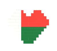 Drapeau de Madagascar - Puzzle en forme de cœur - Pour Saint Valentin, anniversaire, mariage